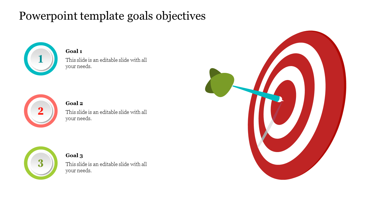 PowerPoint Template Goals Objectives Slide Target Model